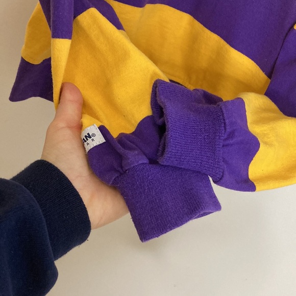 Barbarian Rugby Casuals Hoodie Men's Medium Laurier University Purple Yellow - Picture 7 of 11